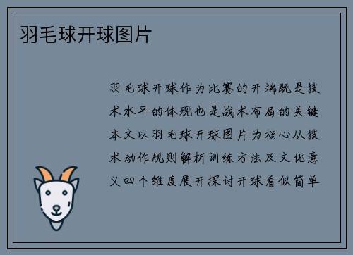 羽毛球开球图片